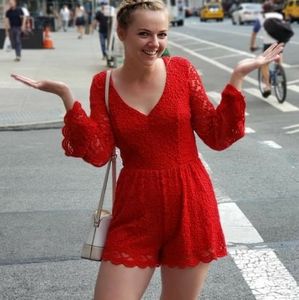 Francescas red lace Romper